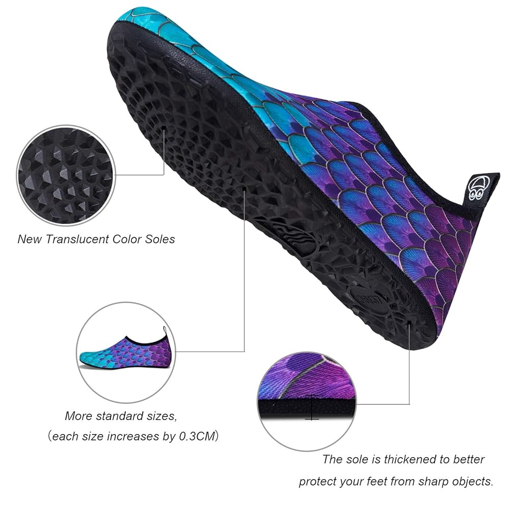 WateLves Translucent-Sole Quick-Dry Water Shoes 5