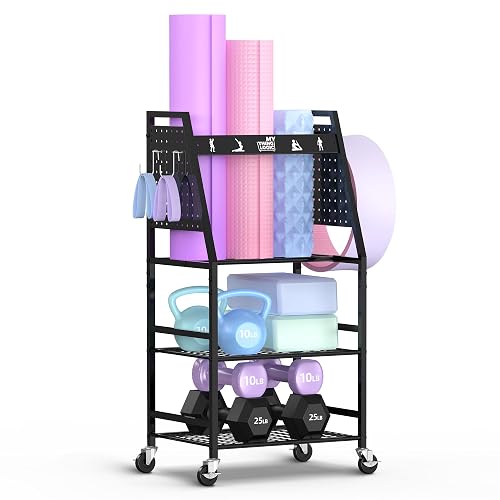 Mythinglogic Yoga Mat Storage Racks,Home Gym Storage Rack for Dumbbells