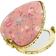 VOCOSTE Compact Mirror, Heart-Shaped Folding Mini Mirror, Pink | Small for Purse, Scratch-Resistant Lens Stays Clear, Lightweight for Easy Carry