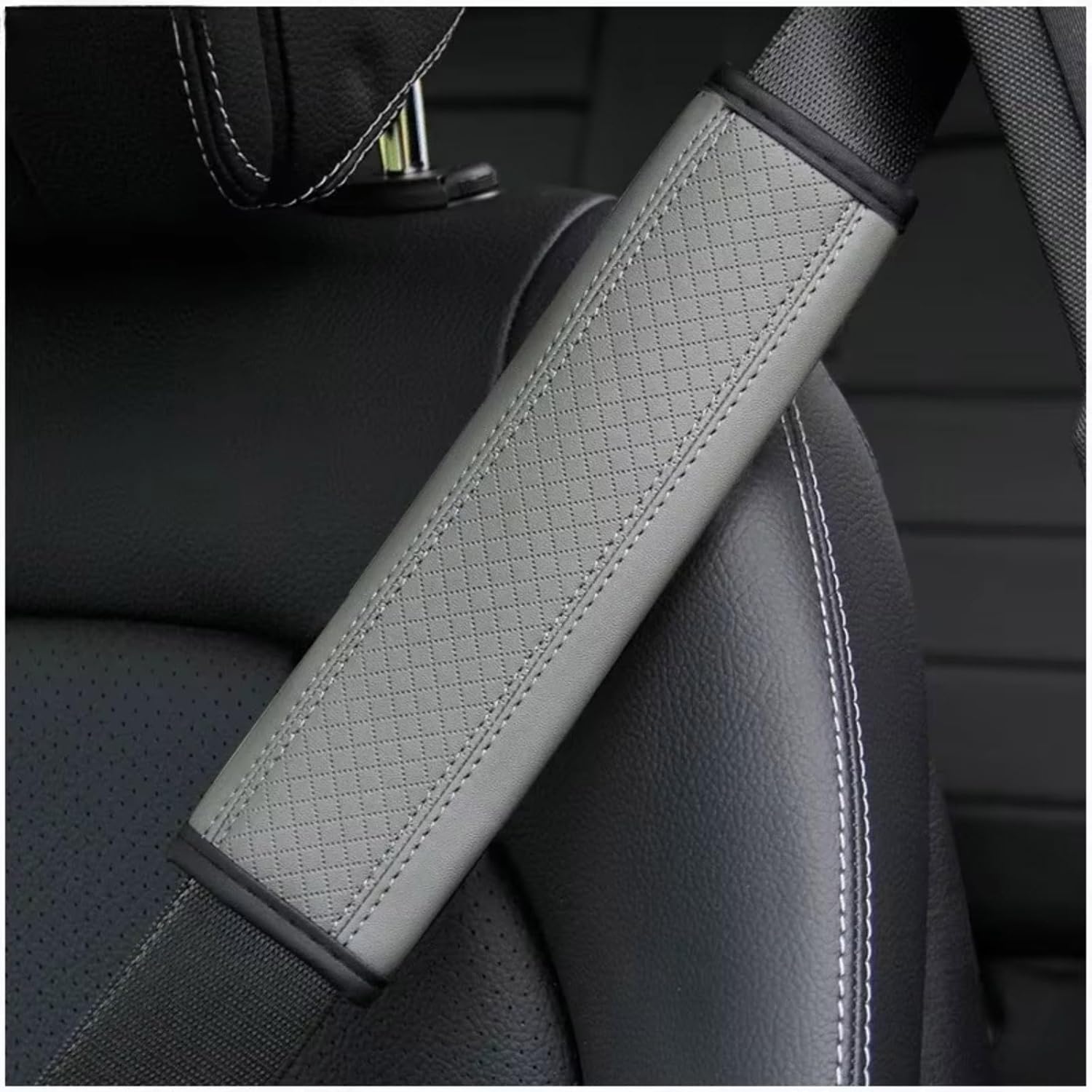 Car Seat Belt Pad Cover for KIA Opirus 2004-2010, More Comfortable Driving Seatbelt Protector Soft Breathable Shoulder Strap Cover,Grey