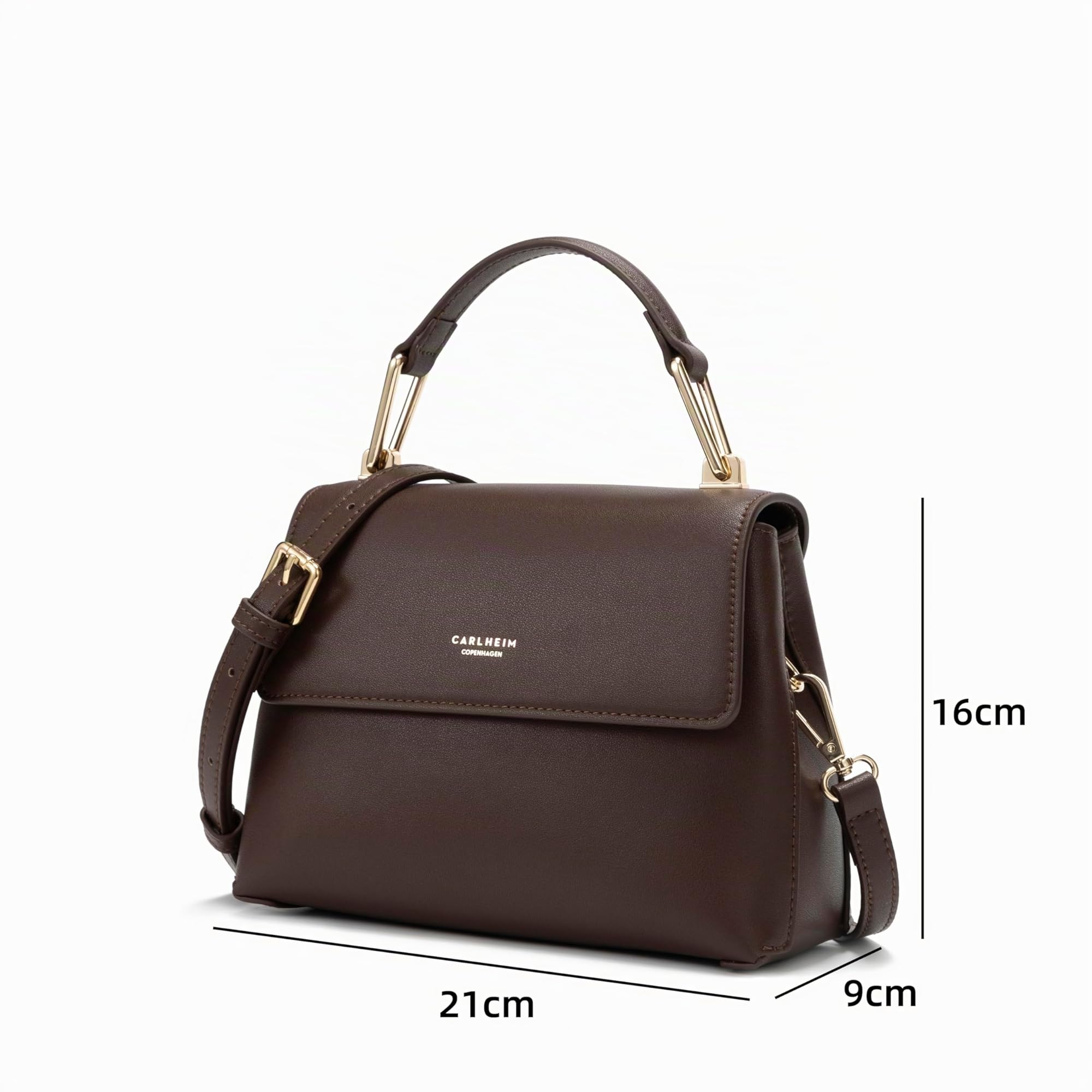 Carlheim, Gotland Genuine Leather collection, Grace Genuine Leather Handbag (Brown)
