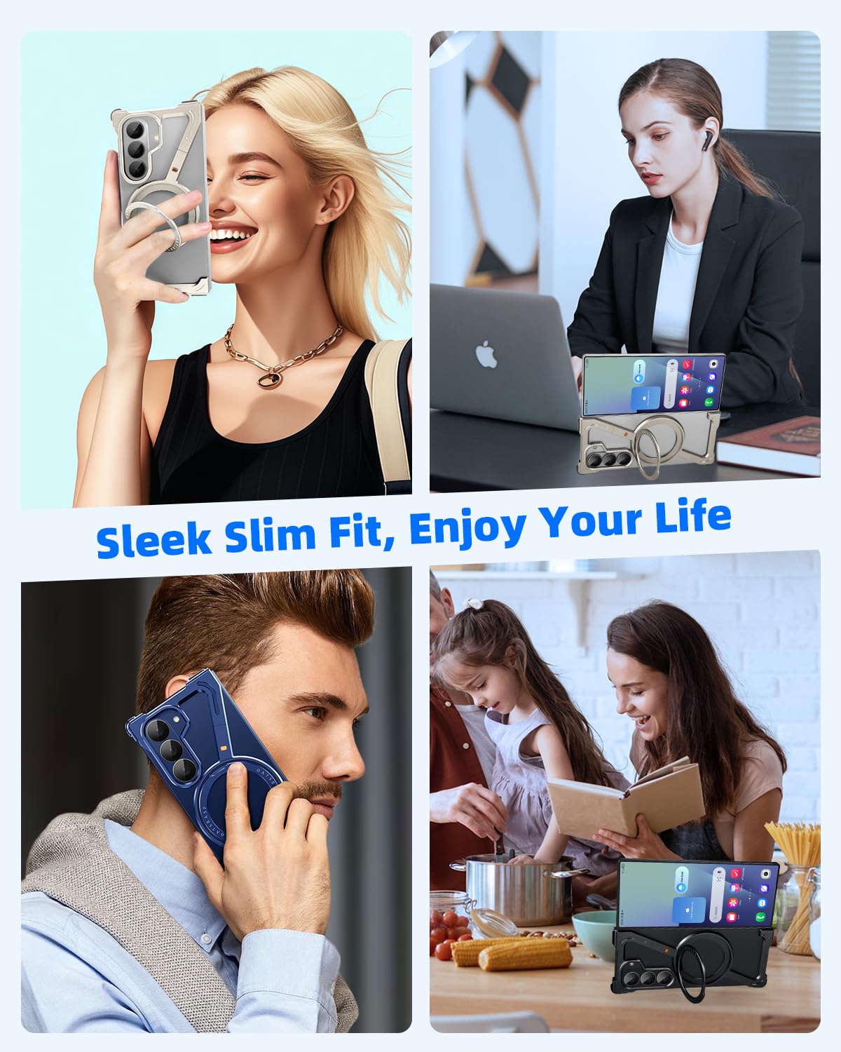 Etui do Samsung Galaxy Z Fold 7 ze stojakiem, magnetyczna obrotowa podpórka Z Fold7 etui bez ramy, aluminiowa metalowa smukła obudowa na telefon do Galaxy Z Fold 7, srebrne