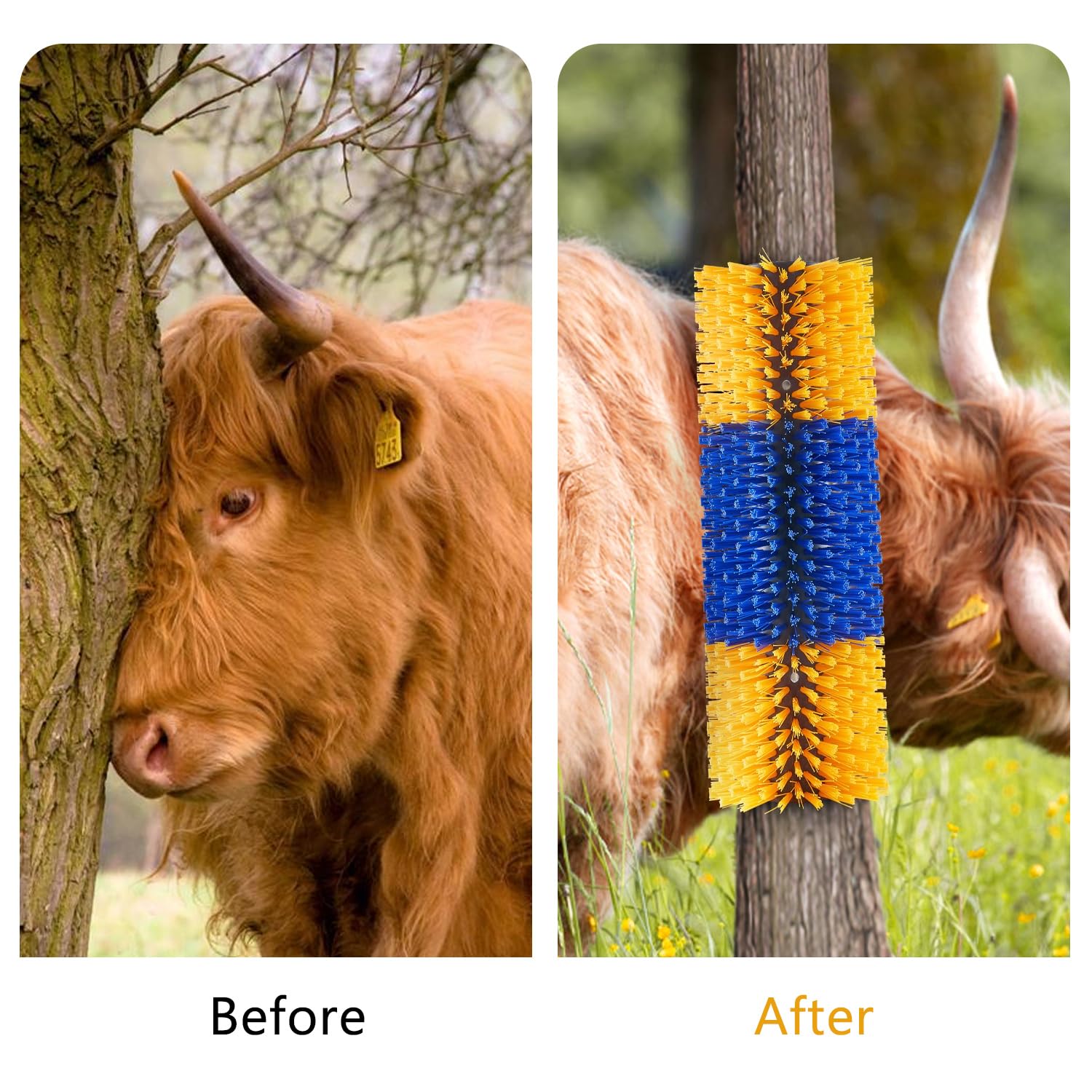 2 cepillos rascadores para animales de granja, cepillo de masaje completo para aliviar la irritación de la espalda y para la limpieza, cepillos de cuidado y rascado respetuosos con la piel para