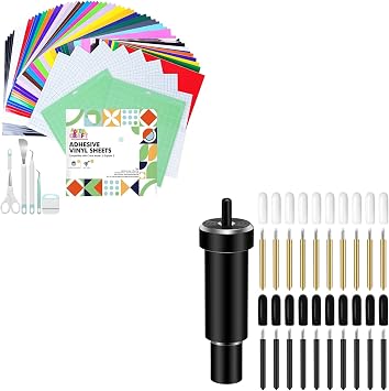 UCEC 72 Pack Adhesive Vinyl Bundle Compatible with Cricut Maker 3/Explore 3 + 21 PCS Premium Replacement Cutting Blade+Housing