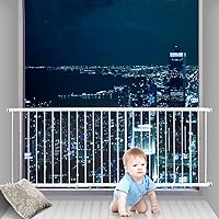 Vista 10 de Fairy Baby Guardias de ventana para niños, barras de seguridad para puertas de ventana de seguridad, color blanco, se ajustan a 36.6-61.8 pulgadas