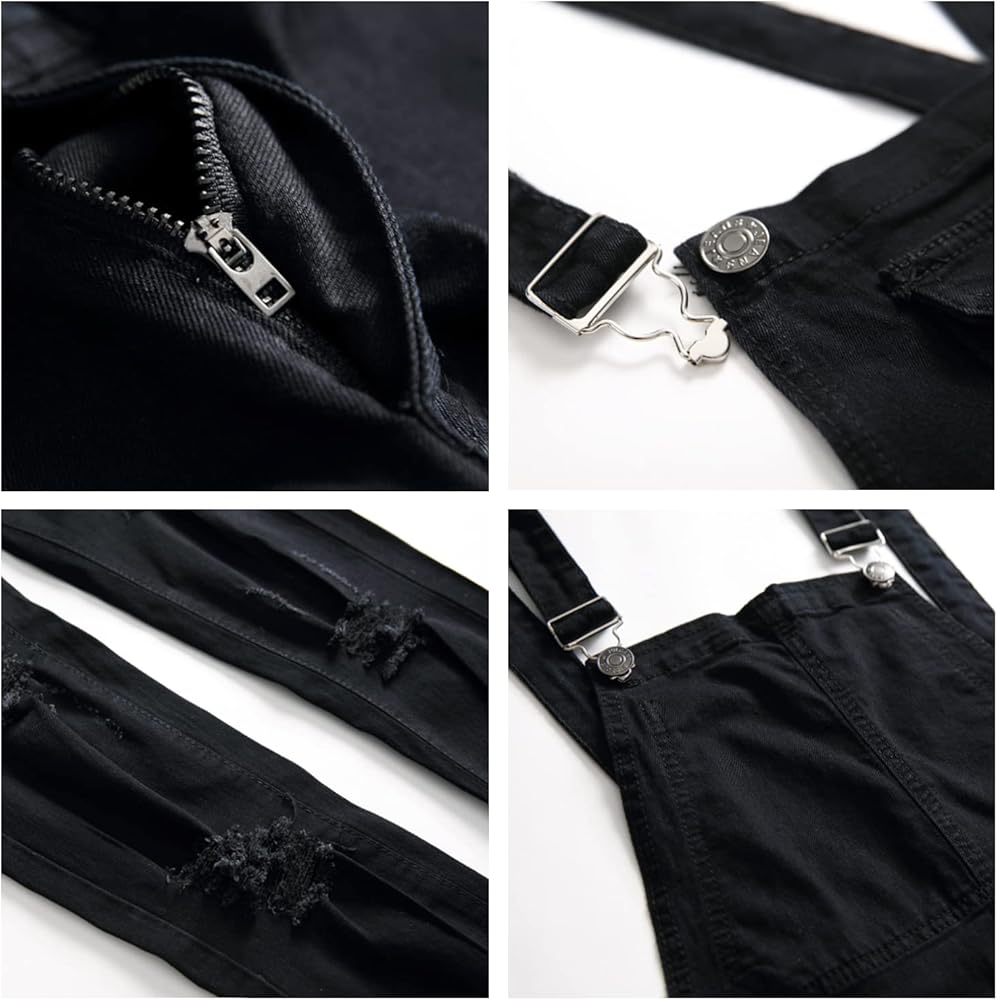 Tuta Da Uomo In Denim Blu Strappato – Slim Fit – XXX-Large – Con Tasche
