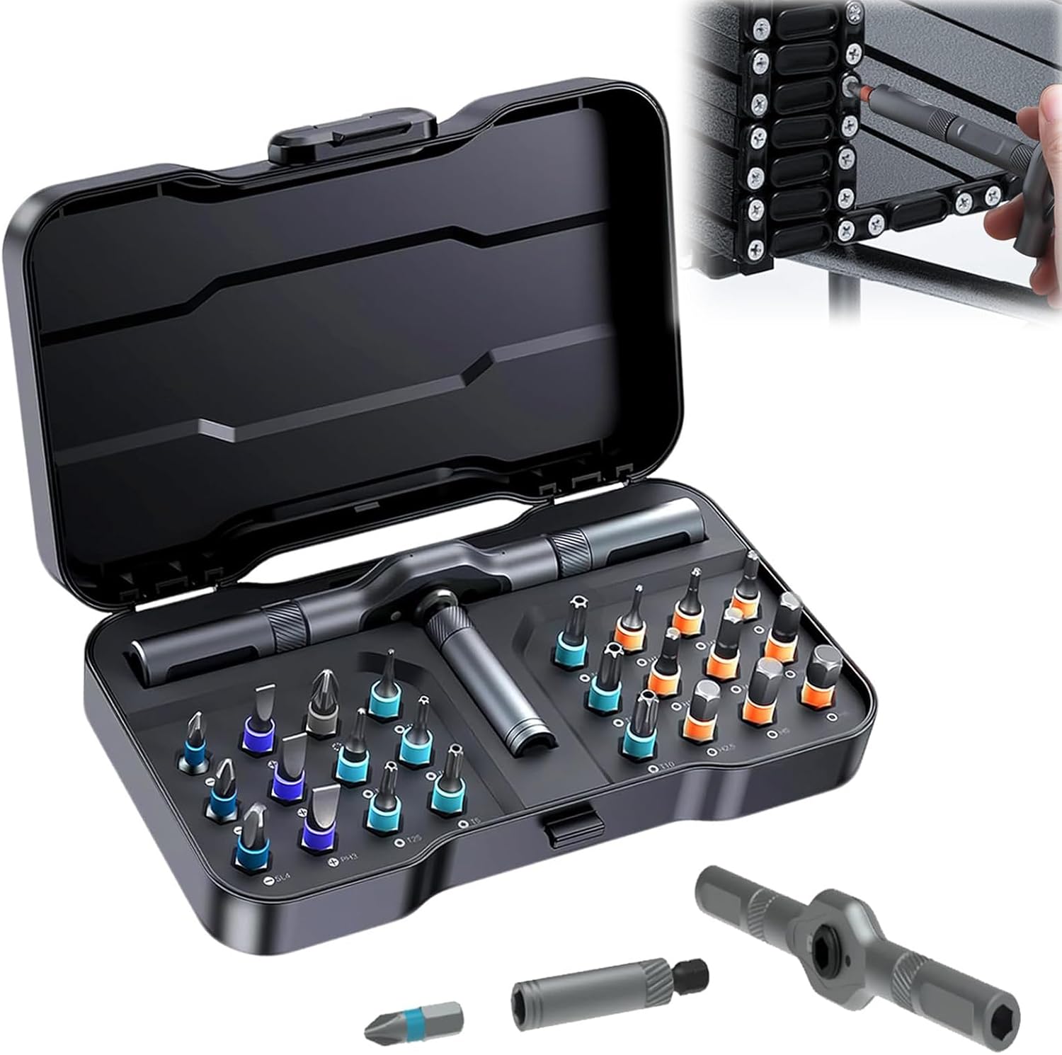 DIY Screwdriver 24 in 1, 2025 Upgrade 24 In 1 Magnetic Ratchet Screwdriver Set,Removable Self-assembly Precision Screwdriver Kit,Multifunctional Household Wrench Screwdrivers Tool Set