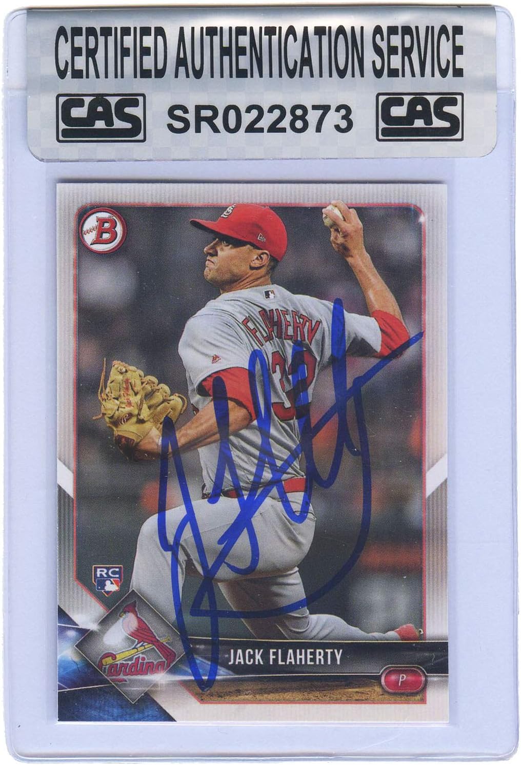 Jack Flaherty St. Louis Cardinals Signed Autographed 2018 Bowman #78 Rookie Baseball Card CAS Certified