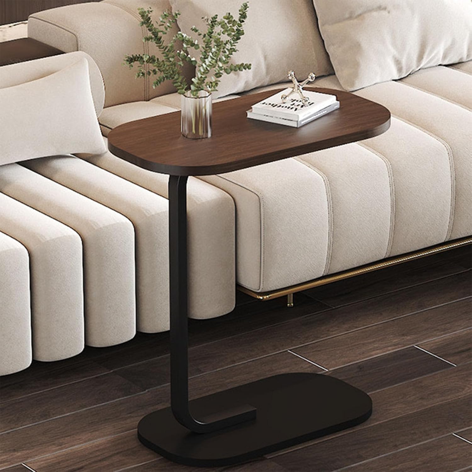C-förmiger Beistelltisch, 25 Zoll hoch, Beistelltisch zum Unterschieben der Couch, C-Tisch, Sofa-Beistelltisch für Wohnzimmer, moderner Beistelltisch, kleiner Getränketisch,A