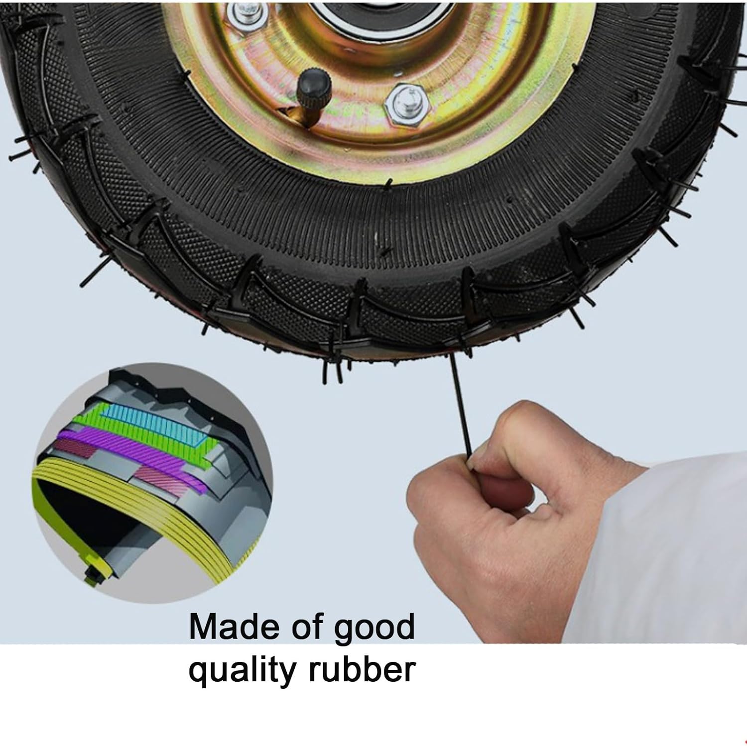 High Performance Industrial Wheels 2 Swivel + 2 Rigid Casters 6" 8" 10" Replacement Rubber Wheels for Hand Trucks Silent Furniture Wheels Heavy Duty Caster Set