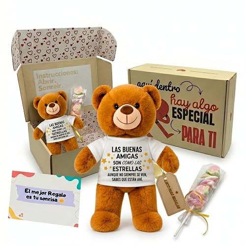 Regalo Amiga Especial Osito de Peluche extra Suave con Mensaje Emotivo