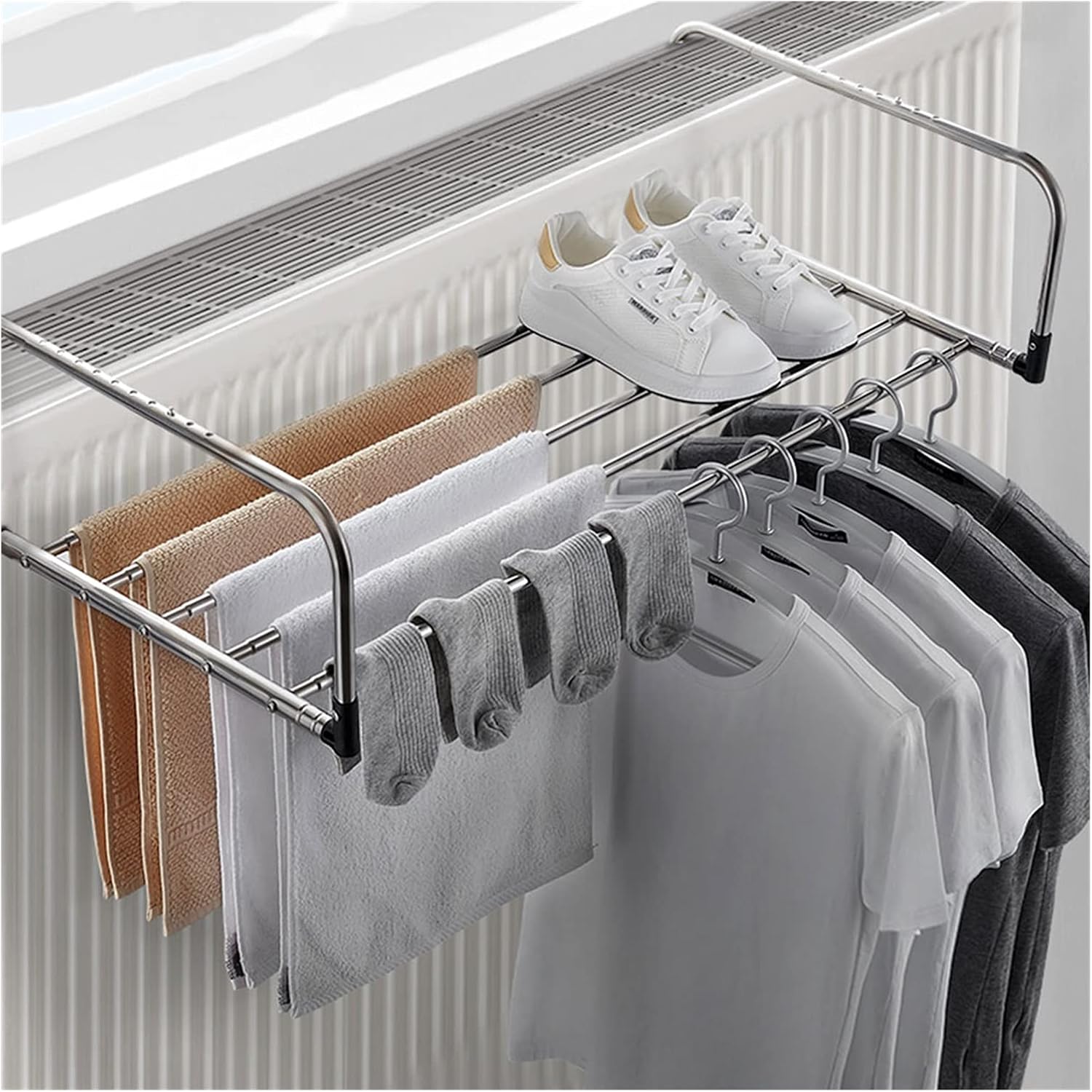 Sill Rack Amazon.com: FAXIOAWA Wall Mounted Towel Bar Window Sill Drying Rack ...