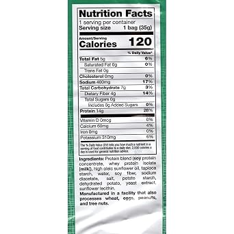 Proti Fit - Sea Salt & Vinegar Proti Protein Chips, 15g Protein, Low Calorie, Low Fat, Low Carb, High Fiber, Gluten Free, Healthy Snack Chips, 7 Single Serving Bags (Sea Salt & Vinegar)