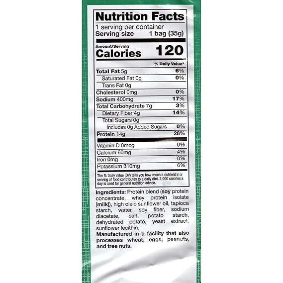 Proti Fit - Sea Salt & Vinegar Proti Protein Chips, 15g Protein, Low Calorie, Low Fat, Low Carb, High Fiber, Gluten Free, Healthy Snack Chips, 7 Single Serving Bags (Sea Salt & Vinegar)