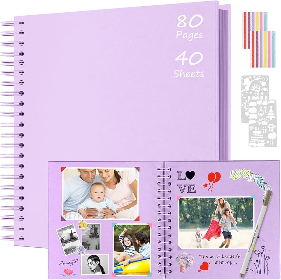 Fotoalbum, 30 x 30 cm, spiraal, scrapbooking, doe-het-zelf