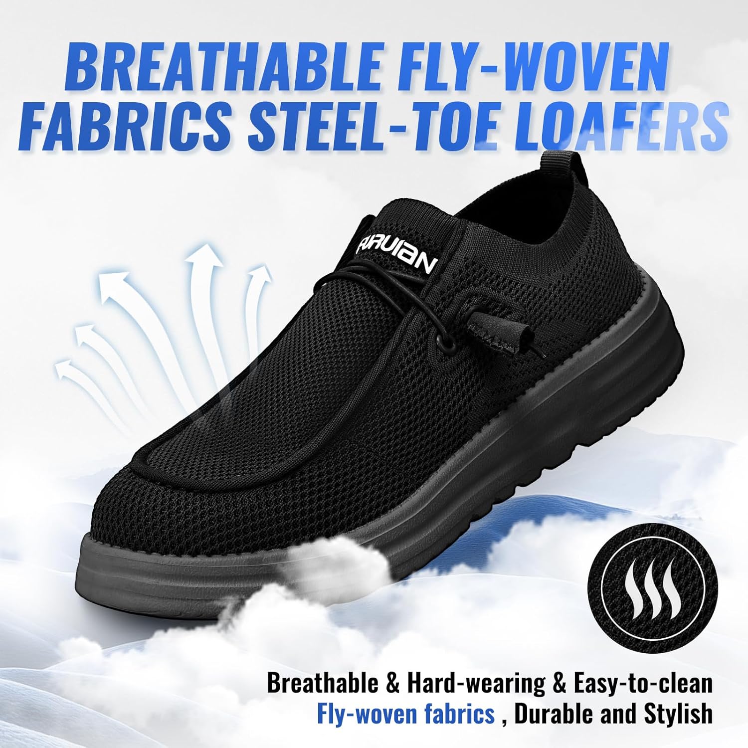 Furuian Steel Toe Shoes for Men Low-top Safety Work Shoes for Men Lightweight Steel Toe Sneakers Comfortable Canvas Work Loafers Zapatos De Trabajo para Hombres - Image 4