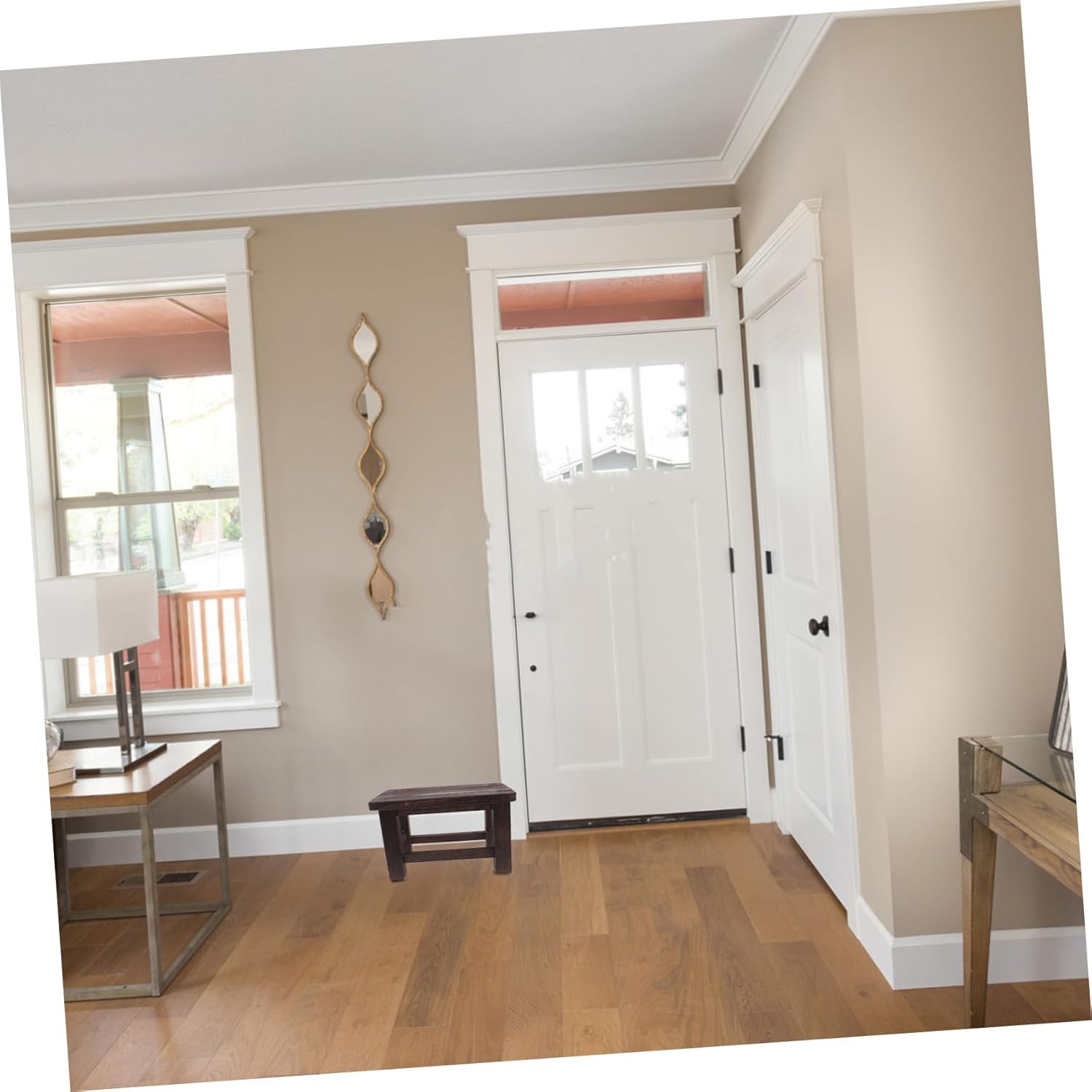 Solid Wood Step Stool for Shoe Changing Vintage Design Stool with Four Legs Ergonomic Footstool for Adults and Boy Girl Rustic Home Decor for Bedroom and Living Room