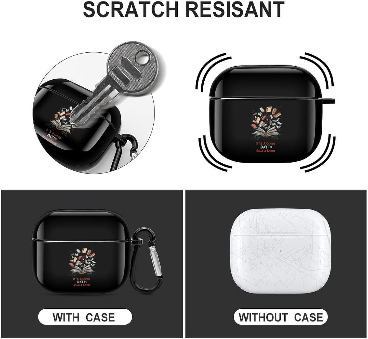 It's A Good Day to Read A Book Funny Earbuds Case for Airpods 3 image 3