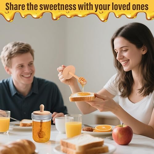 Miniatura 6 de Sun3drucker Tarro de madera para miel (2 cucharas de miel)