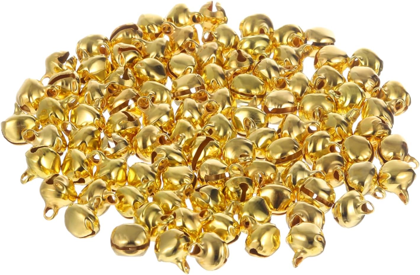 PRETYZOOM 400pcs for Crafts Golden Decorative Bells for Christmas Weddings Jewelry Making and Festive Ornaments