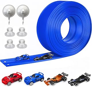 Flexible Race Track for Kids Starter Set - 20FT Flex Race Car Ramp Track, Rolls Up Portable DIY Racetrack Compatible with Hot Wheels & Diecast 1/64th Cars for Ages 4+