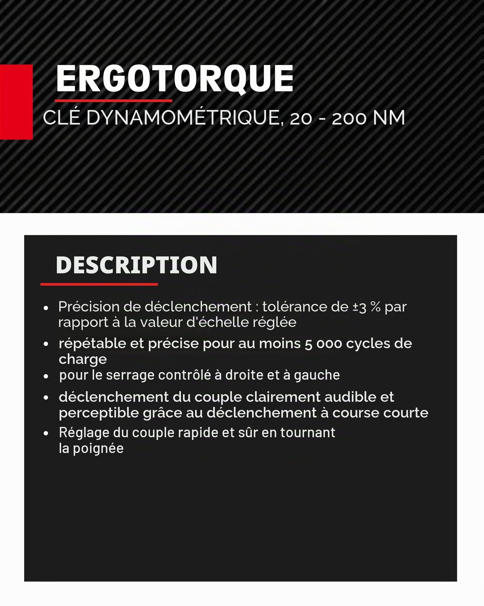 KS TOOLS 1/2" Jeu de clés dynamométriques ERGOTORQUE, 20-200Nm, 11 pièces