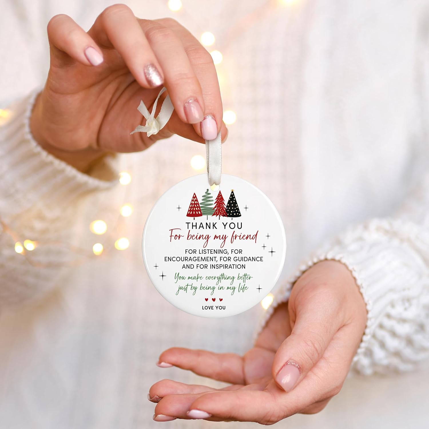 Best Friend Ornaments for Christmas Tree - Best Friends Bestie Ornaments for Women - Bestie Friendship Christmas Ornament - Besties Gifts for Women - Ceramic Ornament 2025 - Image 6