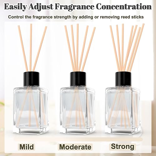 Miniatura 4 de Kit de fabricación de difusor de varillas con aceites esenciales naturales, botella de fragancia de vidrio de 1.7 fl oz, palitos de ratán de flores,
