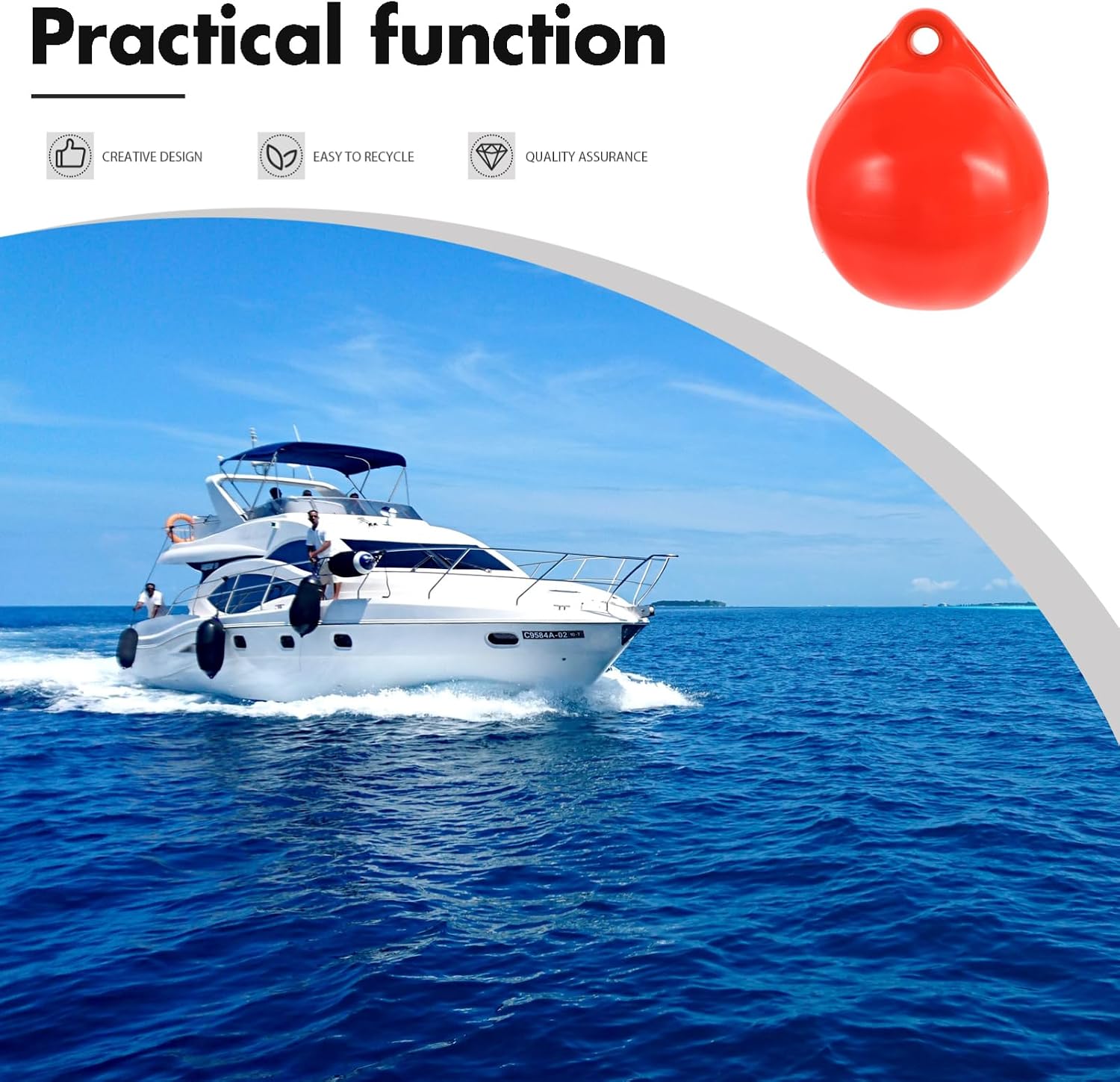 Inflatable Boat Bumper PVC Material Kayak Docking Protector Boat Yacht Protective Ball