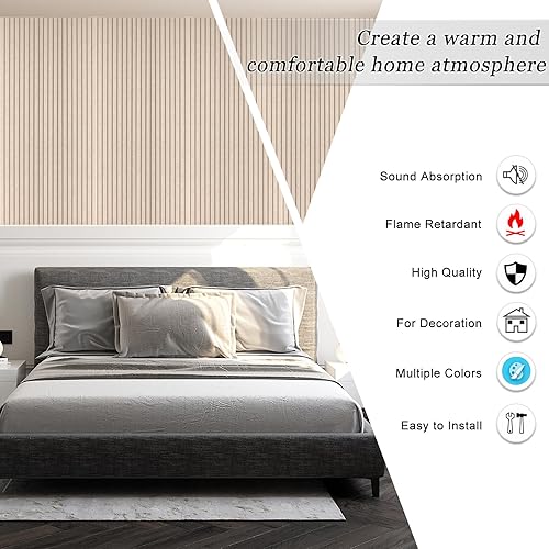 Miniatura 4 de Paquete de 5 paneles acústicos grandes, paneles de espuma a prueba de sonido de 48 x 24 x 0.4 pulgadas para paredes, paneles de amortiguación de