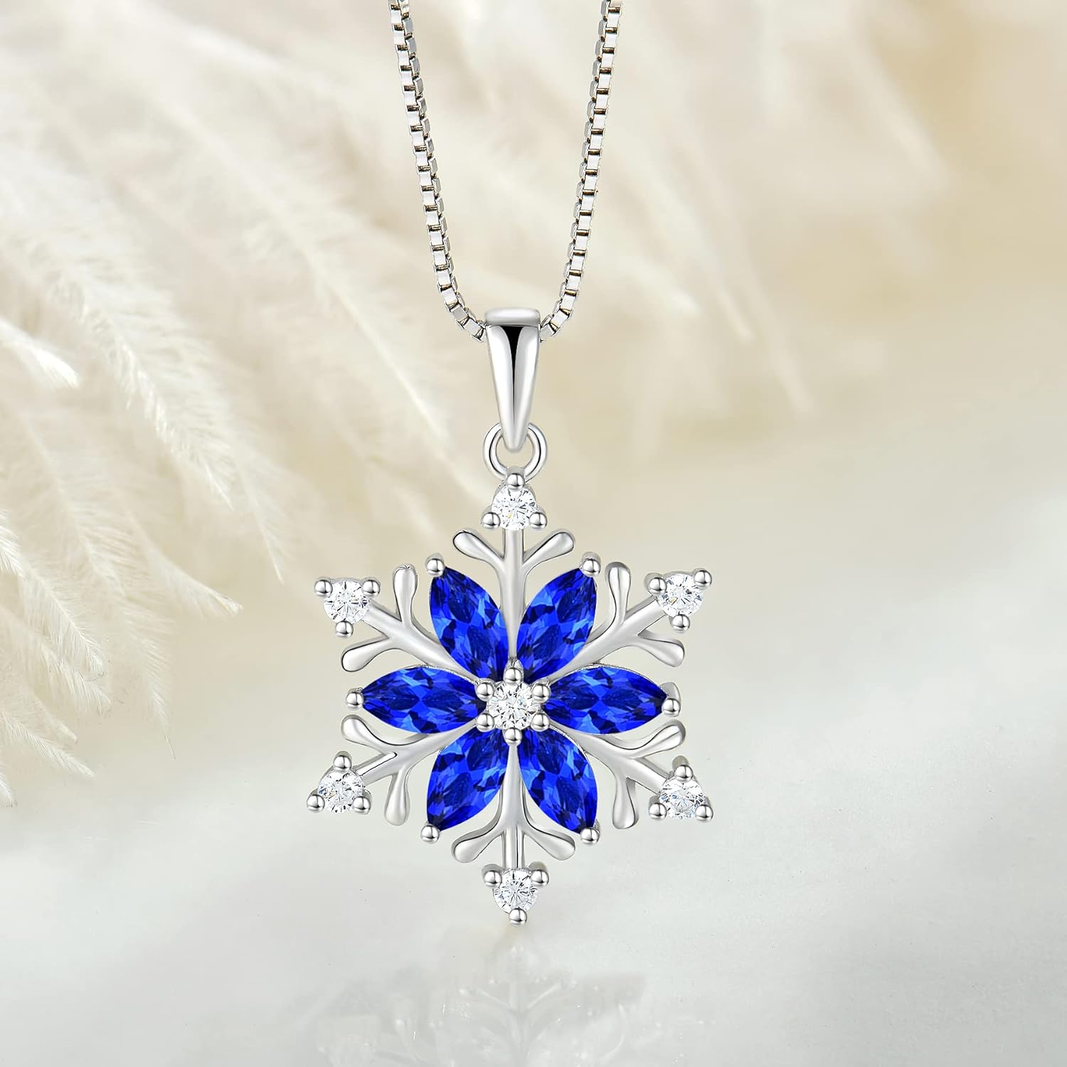 STARCHENIE Snowflake Pendant Necklace for Women 925 Sterling Silver Birthstones Jewelry - Image 4