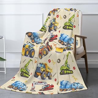 건설 트럭 담요 127 x 101.6cm(57 x 40인치) 자동차 담요 남아용 유아 담요