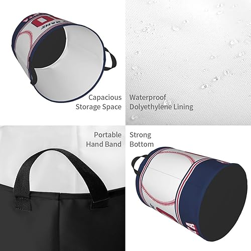 Miniatura 10 de Cesta de lavandería personalizada de Nueva York, cesta de lavandería personalizada con nombre y número, cesta de almacenamiento plegable para