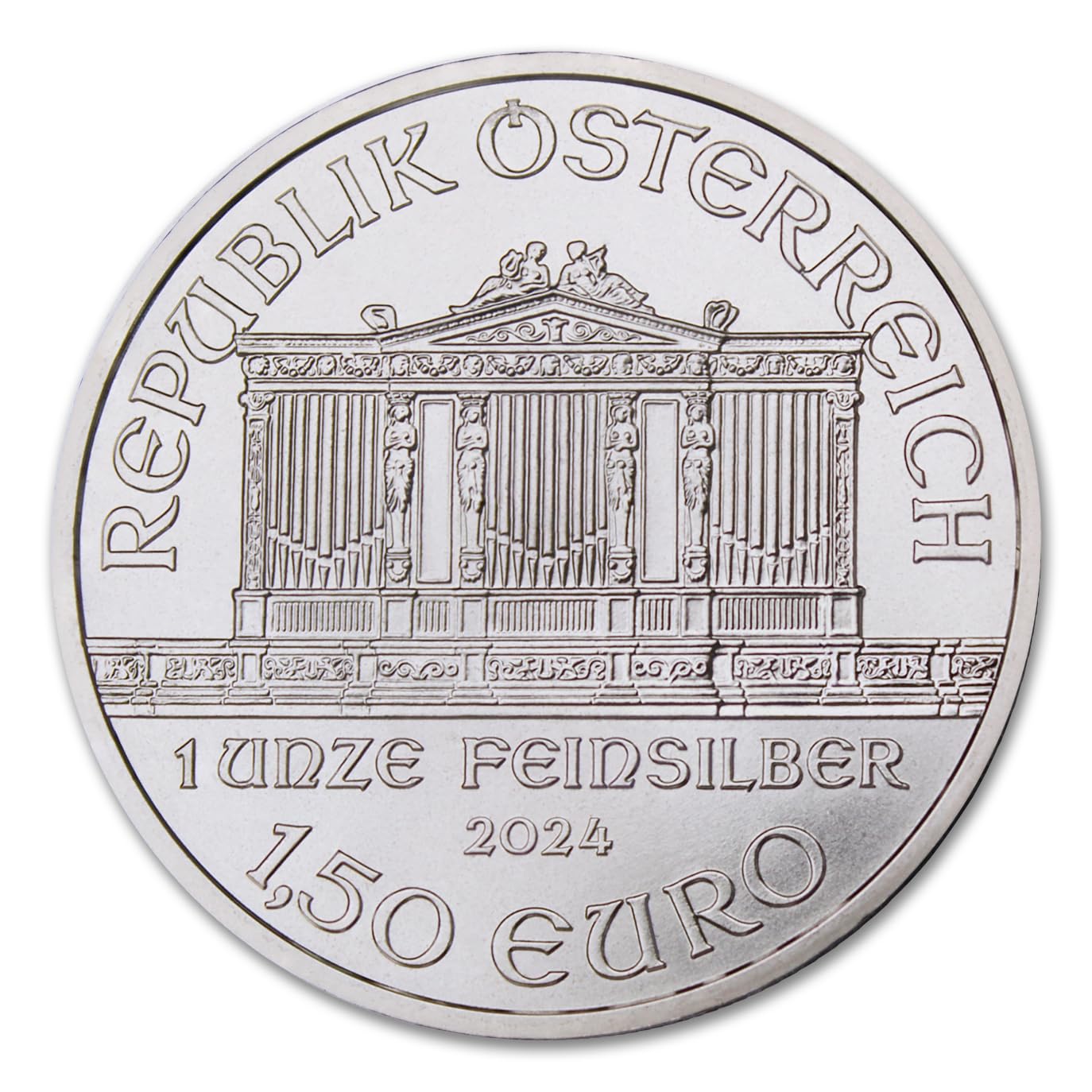2024-1 oz Austria Silver Philharmonic Coin Brilliant Uncirculated with Certificate of Authenticity €1.50 Seller BU