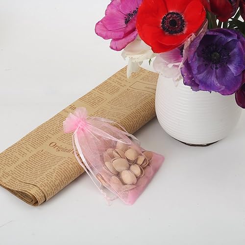 Miniatura 20 de HRX Package 100 bolsas de organza con cordón verde oliva, 4 x 6 pulgadas, bolsas de regalo de malla de caramelo, bolsas de joyería, bolsitas