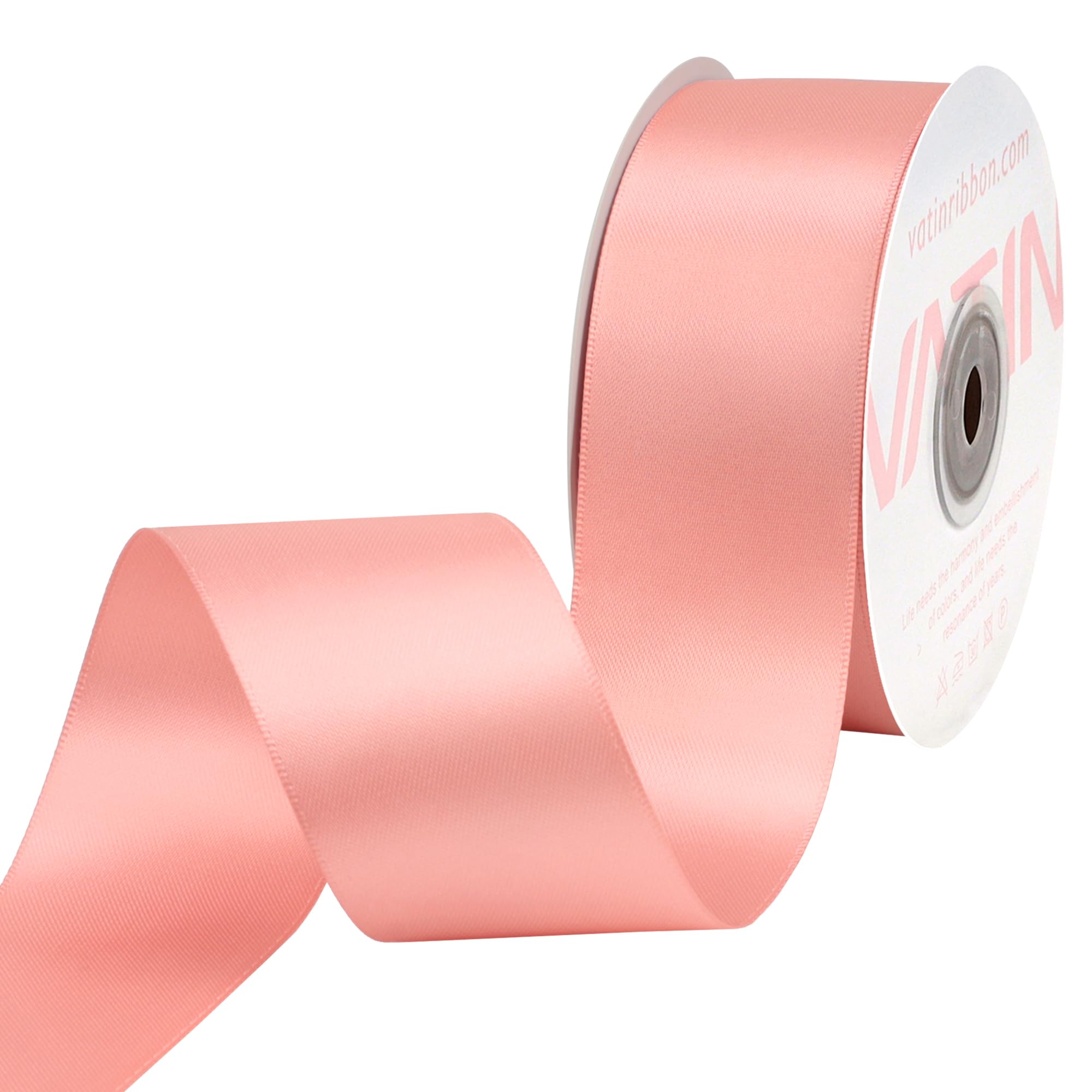 VATIN Double Face Rose Gold Satin Ribbon 38mm Continuous 22m,Gold Polyester Fabric Ribbon use for Bows Bouquet Gift Wrapping