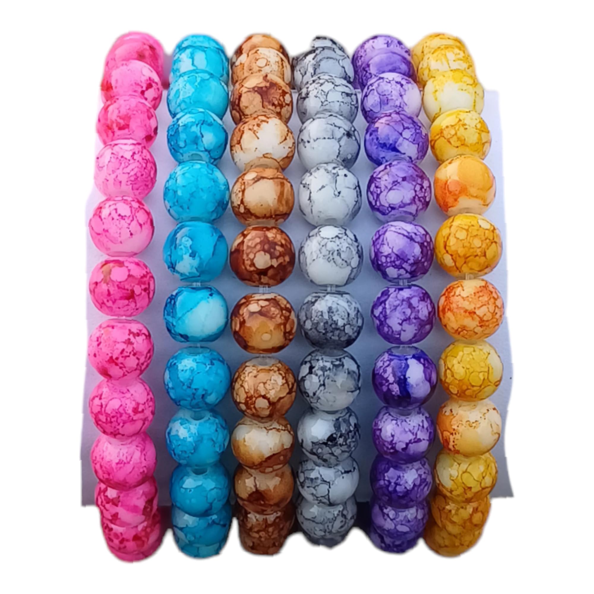 SHILPMART (Pack Of 6) 8 Mm Marble Beaded Round Glass Beads Stretch Bracelet Bangle Bracelets Women Girl Charm Wrap Jewelry (B0CVS5B15Y) Amazon Price History, Amazon Price Tracker