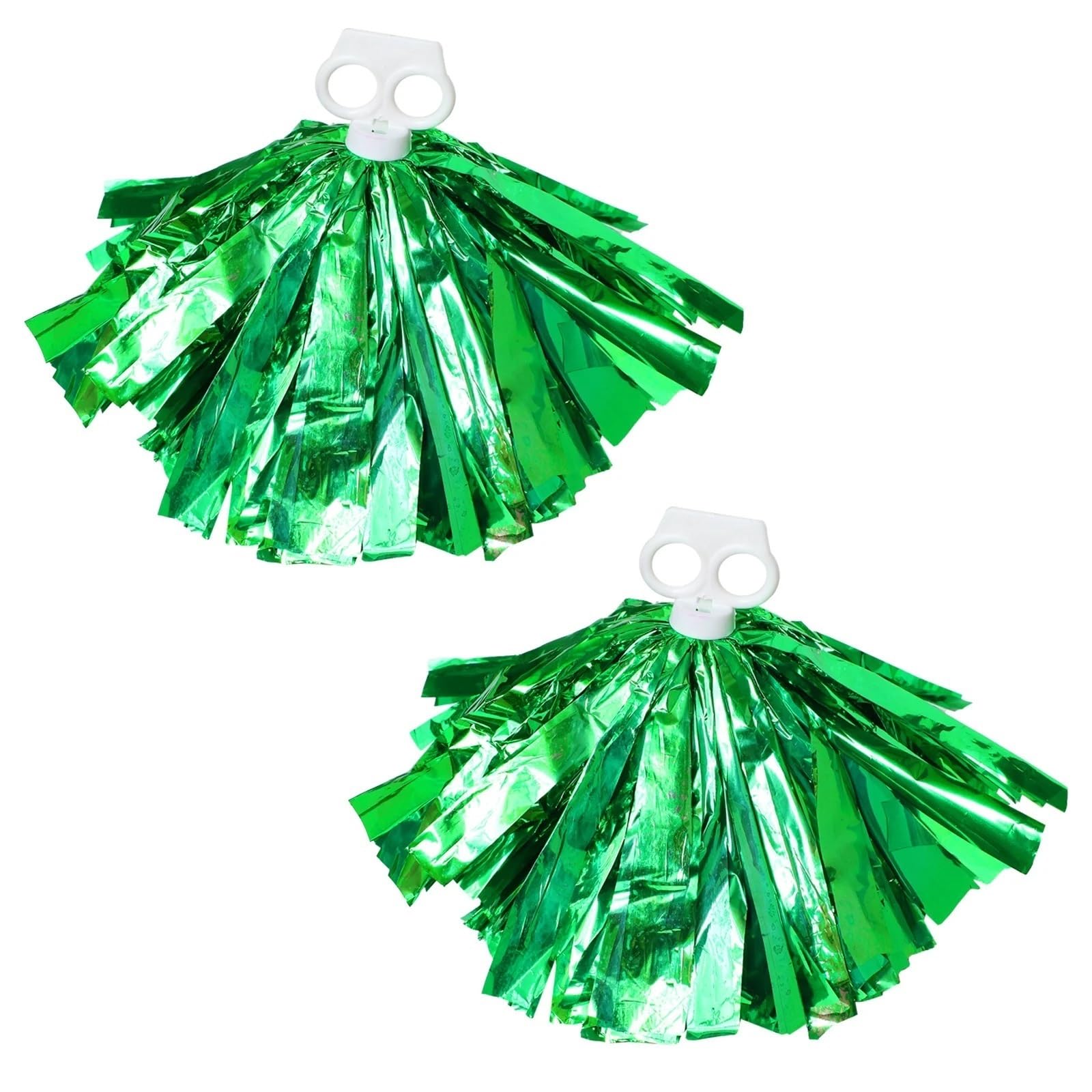 ZWCSHUU Cheerleader Pom Poms 1 Pair Flower Ball Cheerleading Pompon Tassel Hand Flowers Games Cheerleader Pom Hands Ring Holding Cheering Props(Green)