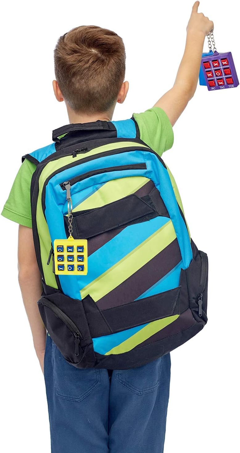 16 Pieces Tic Tac Toe Keychain Valentine's Day Durable Plastic Keyholders for Mini Backpack Clip Birthday Party for Boy Girl, Assorted Colors : Toys & Games