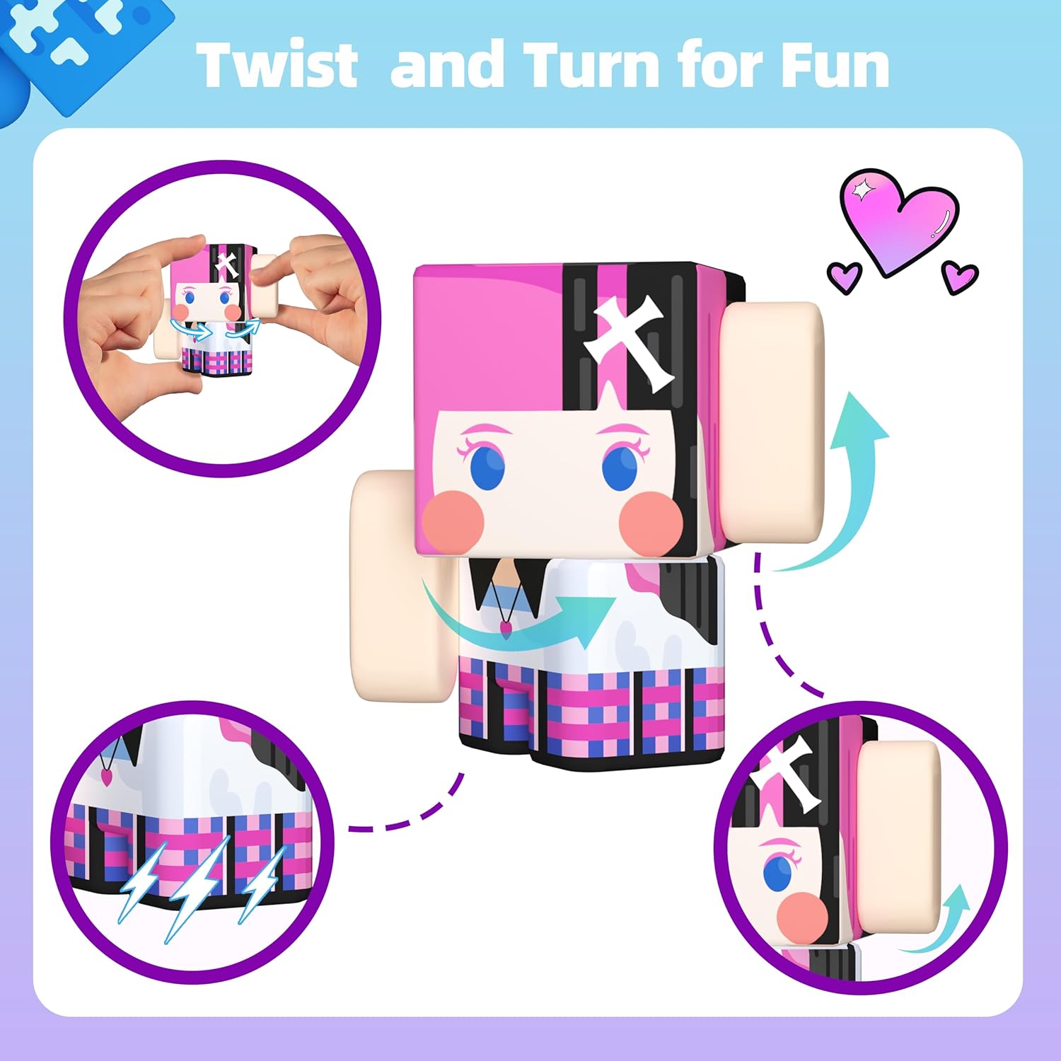 GobiDex 108PCS Magnetic Building Blocks & Figures Playset - STEM Princess Sensory Toys to Build a MagWonder World, Pretend Play Birthday Gift for Girls Ages 3+ (0.8 in)