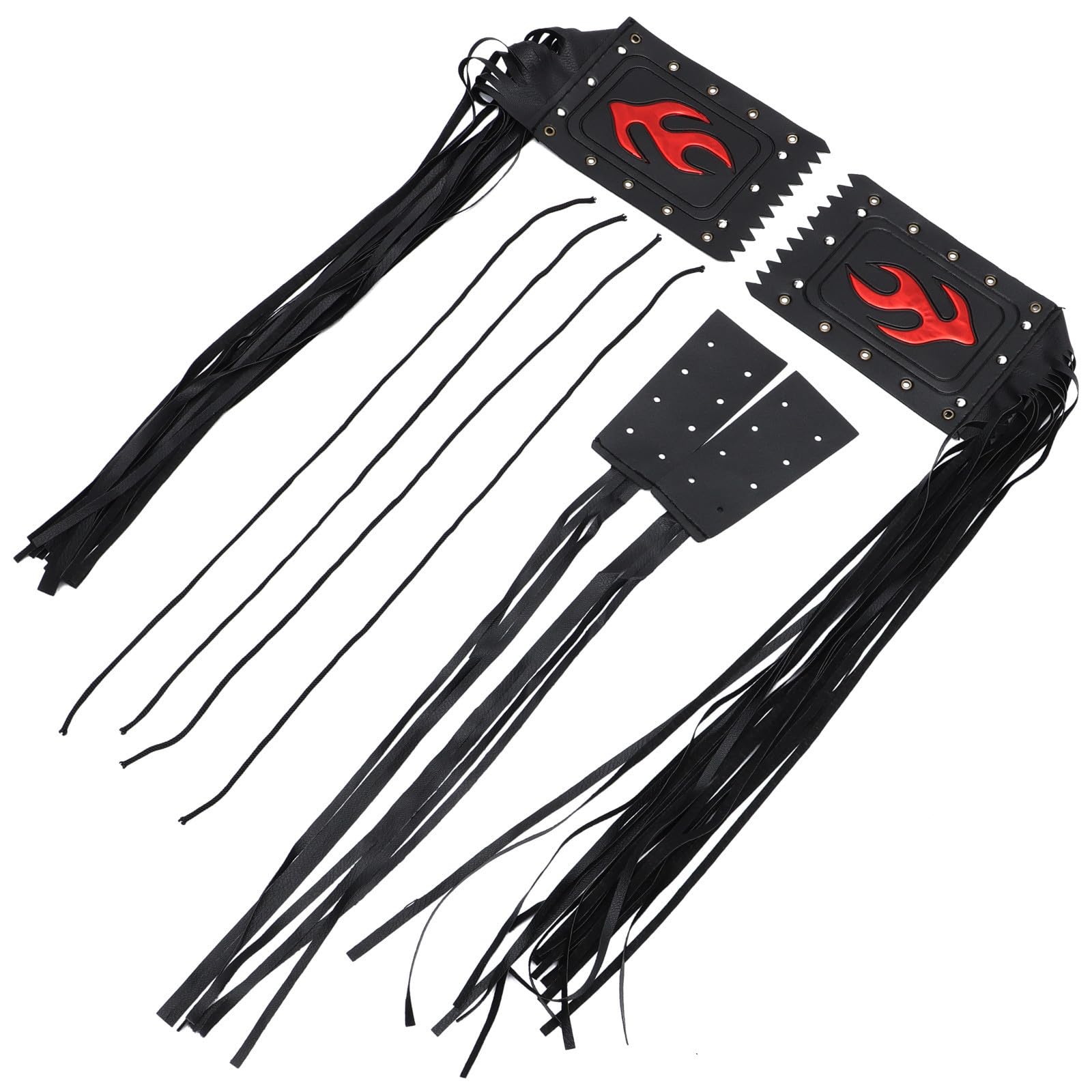 Puños de flecos negros para moto con cubiertas elegantes de manillar 8