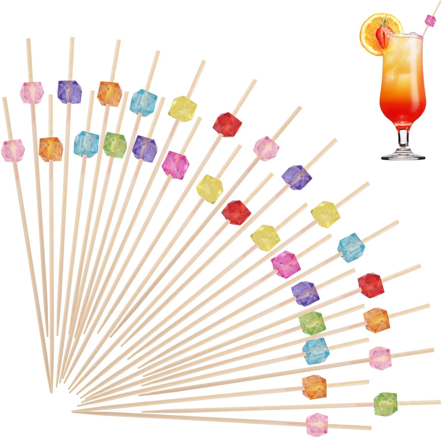 Cocktail Picks,100Pcs 4.7 Inch Disposable Cocktail