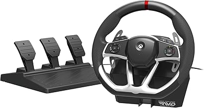 HORI Wired Force Feedback Racing Wheel DLX - Steering Wheel with vibration rumble and pedals - Xbox Series X - Xbox One