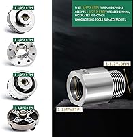 Vista 6 de Adaptador de Eje de Cabeza de Torno, Convierte de 1-1/4" x 8TPI a 1-1/2" x 8TPI para Torno de Carpintería