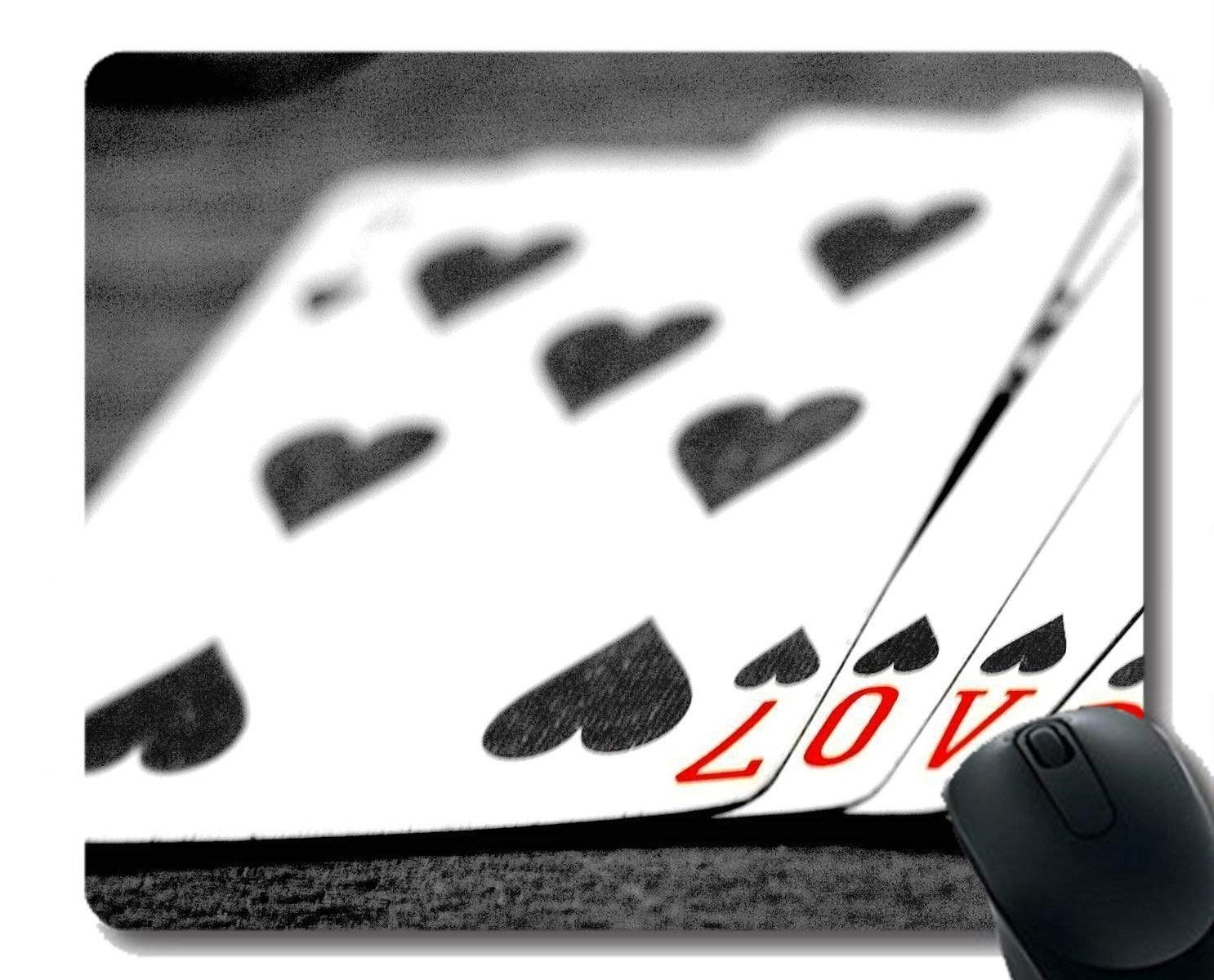 Gaming Mouse Mat, Poker Card Rubber Mousepad Stitched Border