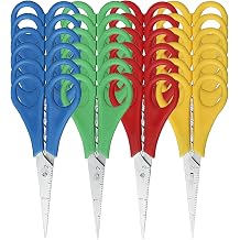 Kids Scissors 24 Count Pointed Kids Scissors with Stainless Steel Ruled Blade Right and Left Handed Scissors, Variety Colors Scissors for School Kids, Kid Scissors, Craft Scissors, School Scissors