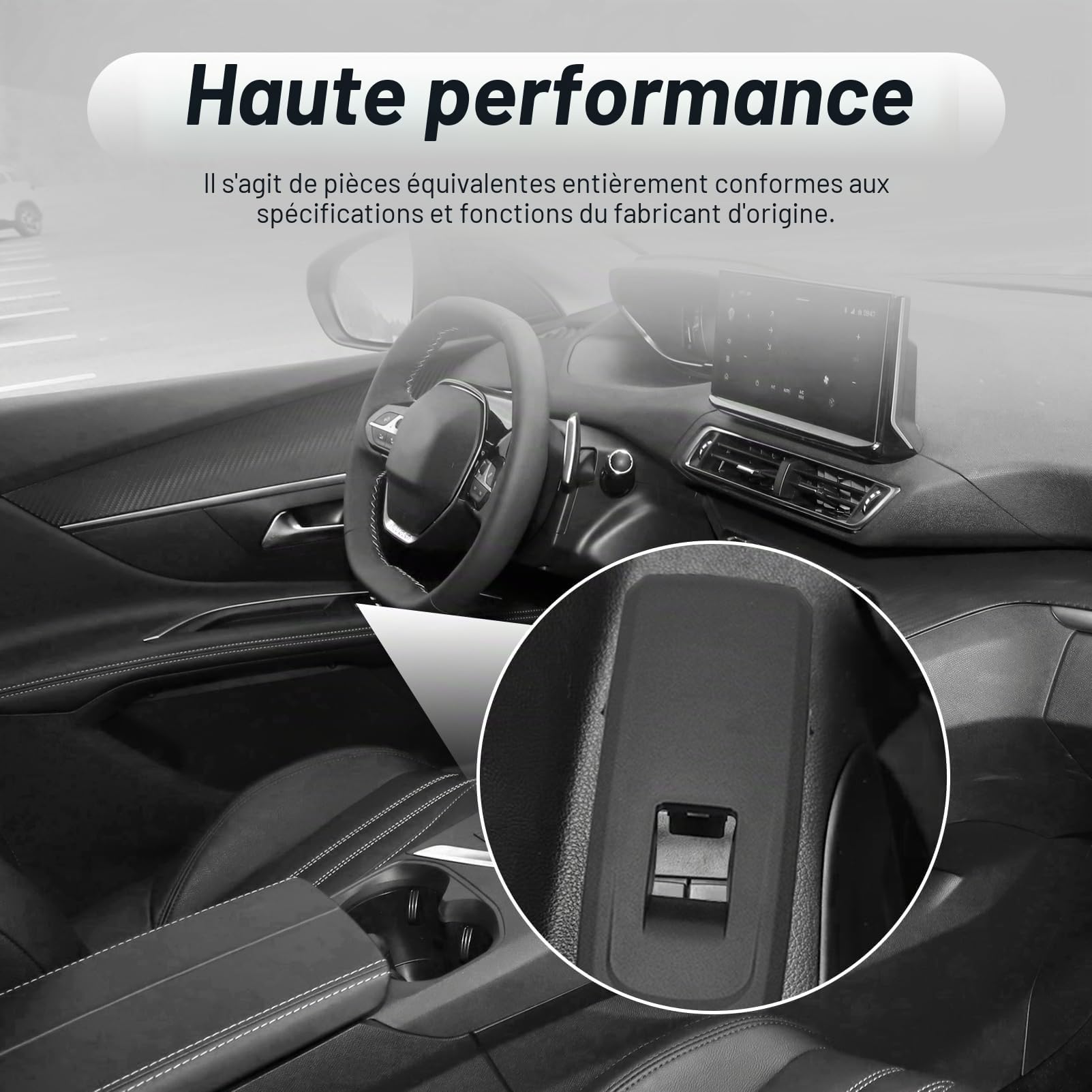 KASturbo Cadre de Bouton en Verre pour Partner Mk4 K9 pour Tepee 2019 2020 Numéro de pièce : 98167918ZD