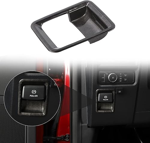 Miniatura 8 de Voodonala Cubierta de anillo para interruptor de control de interruptor de freno de mano de consola central para Ford F150 2021 2022 (ABS, 1 unidad,