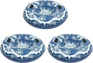 3Pcs PVC Ski Circle, Snow Sleds, 40 Inch Inflatable Snow Sled, Outdoor Sledding Snow Tube Sports, Thickened Heavy-Duty Hard Bottom Sleds with Non-Slip Handles, Winter Sports, for Kids and Adult