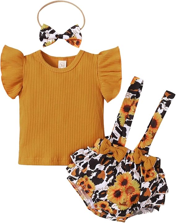 Amazon Co Jp キッズ Tシャツ 肌着 セットアップ ベビー服 退院着 出産祝い ロンパース 半袖 女の子 新生児 サロペット ショートパンツ ヘッドバンド 3点セット 赤ちゃん 服 カバーオール かわいい スカート 幼児服 夏 韓国 写真 普段 お出かけ 服 ファッション小物